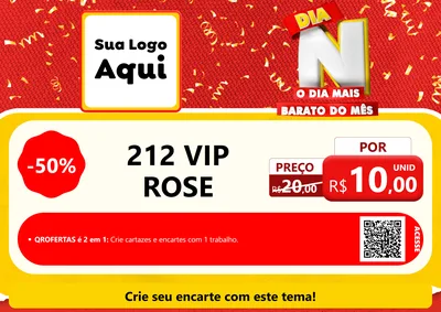 Modelo de Cartaz para Cartaz A4 Horizontal com o tema Dia N o Dia Mais Barato do Mês para Perfumes