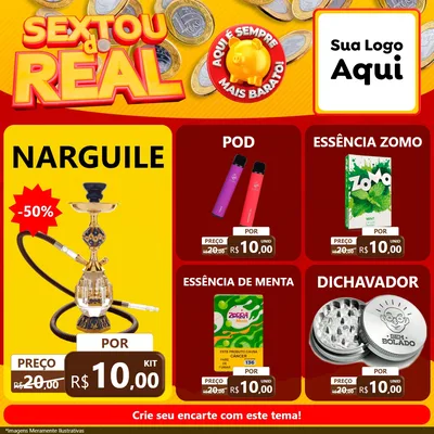 Modelo de Rede Social para Feed Facebook com o tema Sextou do Real para Tabacaria
