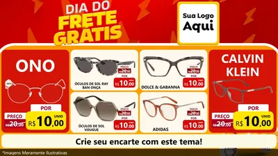 Modelo de TV para TV Horizontal com o tema Dia do Frete Grátis para Óticas