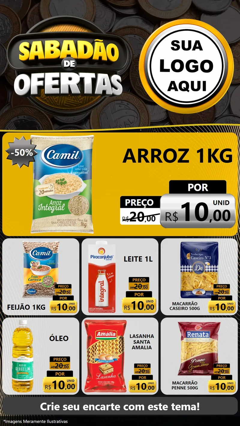 Modelo de Rede Social para Stories com o tema Sabadão de Ofertas para Supermercado