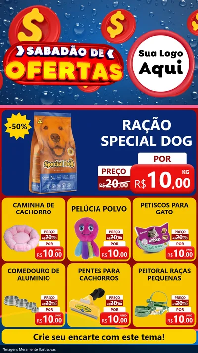 Modelo de Rede Social para Stories com o tema Sabadão de Ofertas para Pet Shop