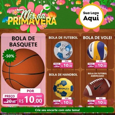 Modelo de Rede Social para Feed Facebook com o tema Mês da Primavera para Artigos Esportivos