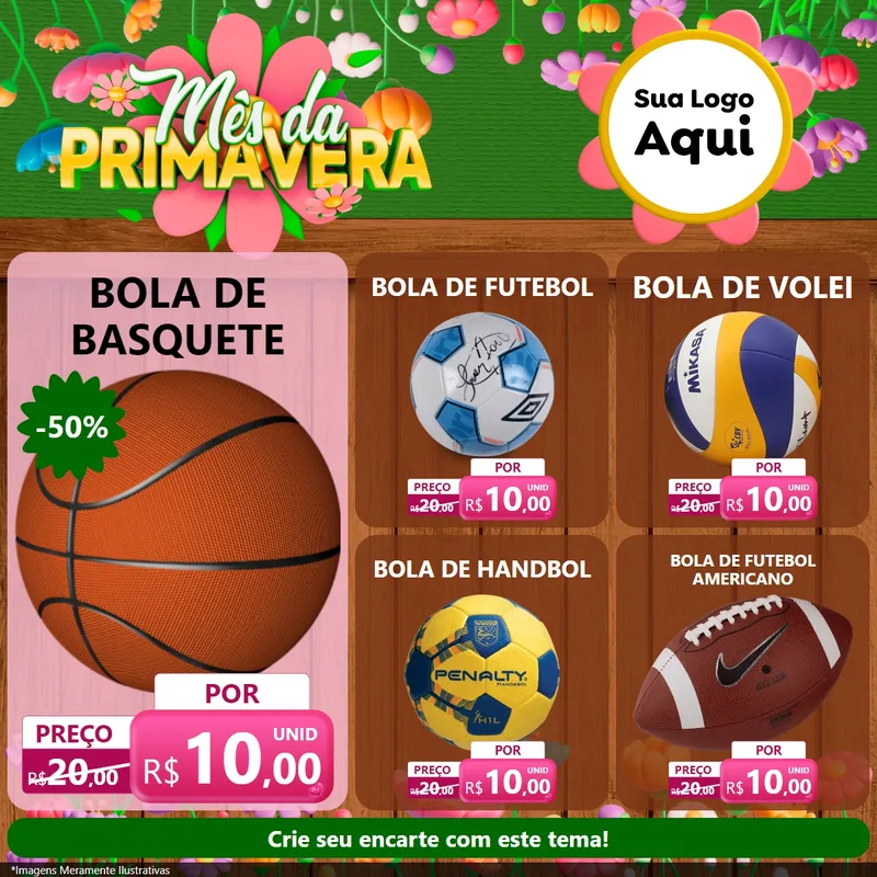 Modelo de Rede Social para Feed Facebook com o tema Mês da Primavera para Artigos Esportivos