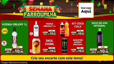 Modelo de TV para TV Horizontal com o tema Semana Farroupilha para Distribuidora de bebidas