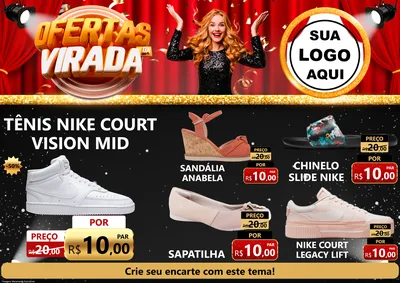 Modelo de Encarte para Encarte A4 Horizontal com o tema Ofertas da Virada para Calçados