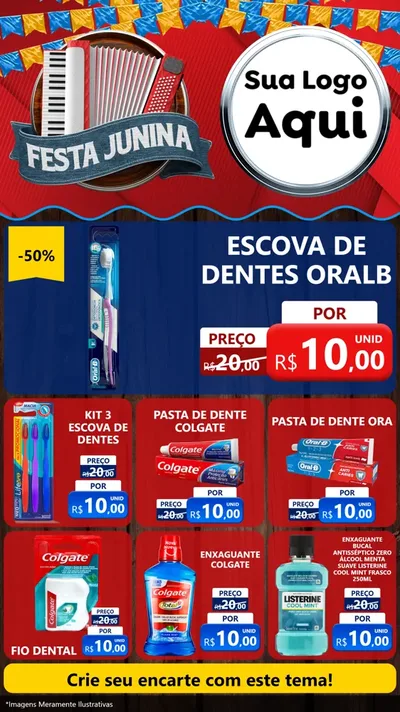 Modelo de Rede Social para Stories com o tema Festa Junina para Higiene Pessoal
