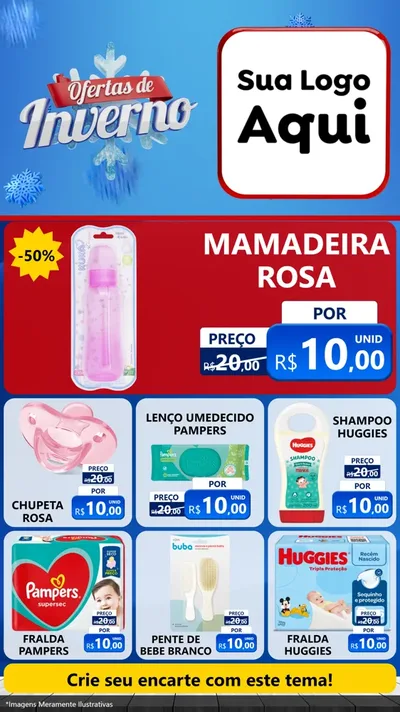 Modelo de Rede Social para Stories com o tema Ofertas de Inverno para Bebês