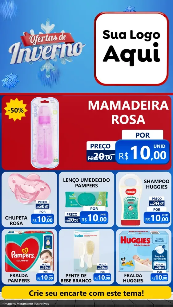 Modelo de Rede Social para Stories com o tema Ofertas de Inverno para Bebês