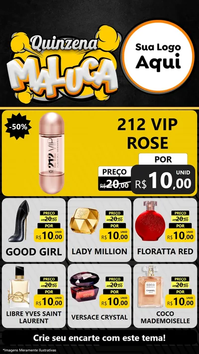 Modelo de Rede Social para Stories com o tema Quinzena Maluca para Perfumes