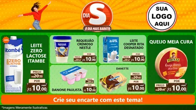 Modelo de TV para TV Horizontal com o tema Dia S - O Dia Mais Barato para Frios e Laticínios