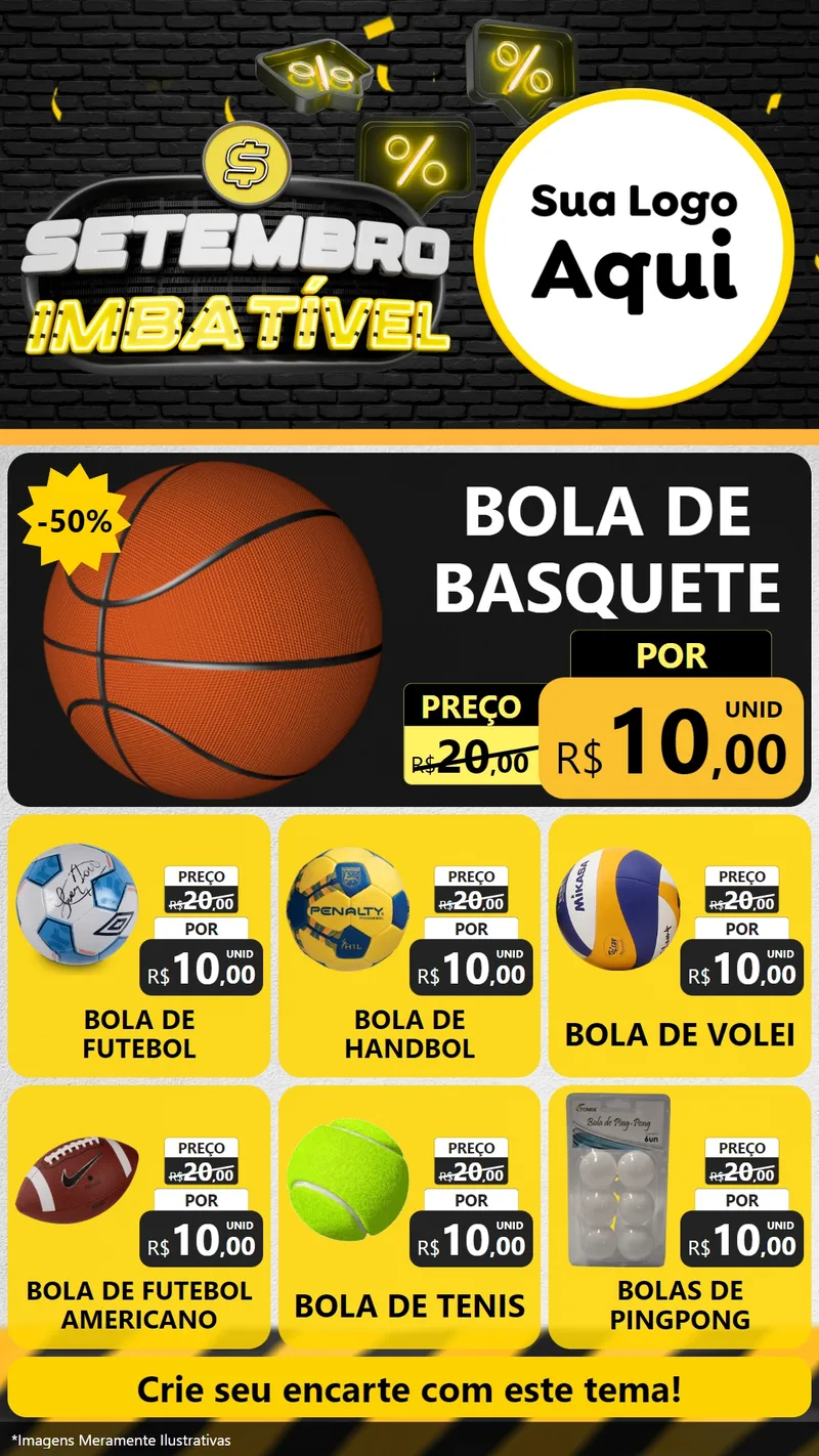 Modelo de Rede Social para Stories com o tema Setembro Imbatível para Artigos Esportivos