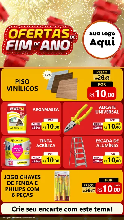 Modelo de TV para TV Vertical com o tema Ofertas de Fim de Ano para Material para Construção