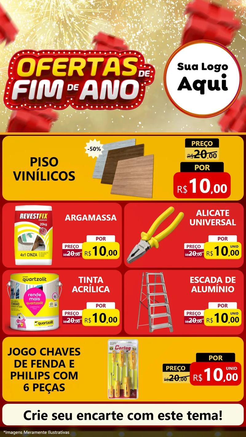 Modelo de TV para TV Vertical com o tema Ofertas de Fim de Ano para Material para Construção