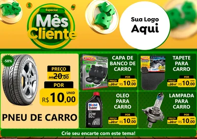 Modelo de Encarte para Encarte A4 Horizontal com o tema Especial Mês do Cliente para Auto peças