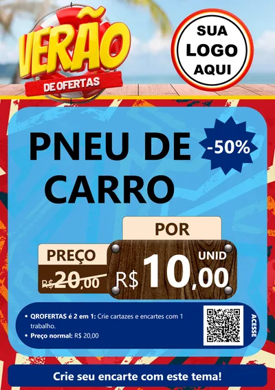 Modelo de Cartaz para Cartaz A4 Vertical com o tema Verão de Ofertas para Auto peças