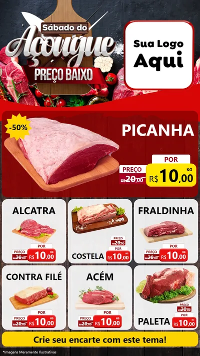 Modelo de Rede Social para Stories com o tema Sábado do Açougue Preço Baixo para Açougue