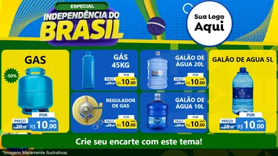 Modelo de TV para TV Horizontal com o tema Especial Independência do Brasil para Água e gás