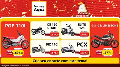 Modelo de TV para TV Horizontal com o tema Dia A o Dia Mais Barato do Mês para Concessionaria de Motos