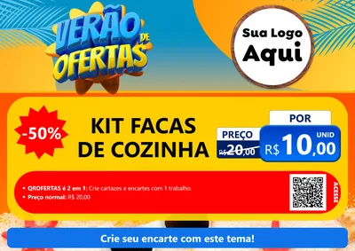 Modelo de Cartaz para Cartaz A4 Horizontal com o tema Verão de Ofertas para Utilidades Domésticas
