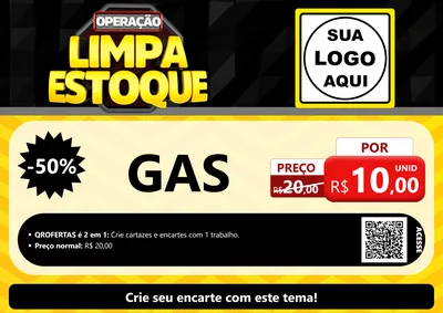 Modelo de Cartaz para Cartaz A4 Horizontal com o tema Operação Limpa Estoque para Água e gás