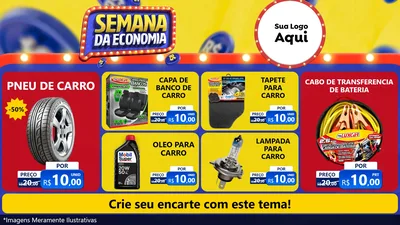 Modelo de TV para TV Horizontal com o tema Semana da Economia para Auto peças