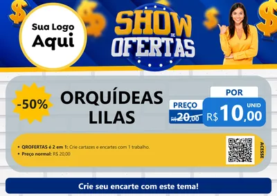 Modelo de Cartaz para Cartaz A4 Horizontal com o tema Show de Ofertas para Floricultura e jardim