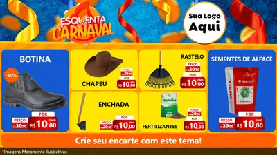Modelo de TV para TV Horizontal com o tema Esquenta de Carnaval para Agropecuária