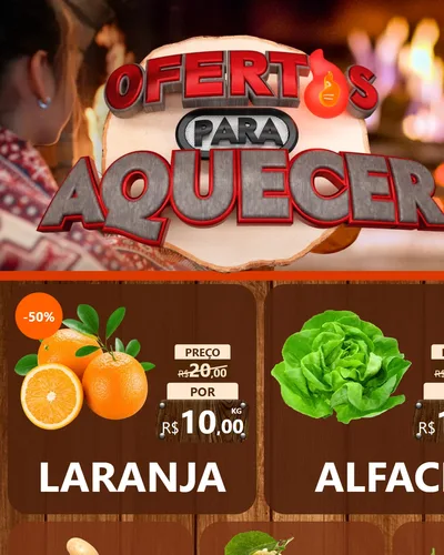 Modelo de Rede Social para Feed Instagram com o tema Ofertas Para Aquecer para Hortifrúti
