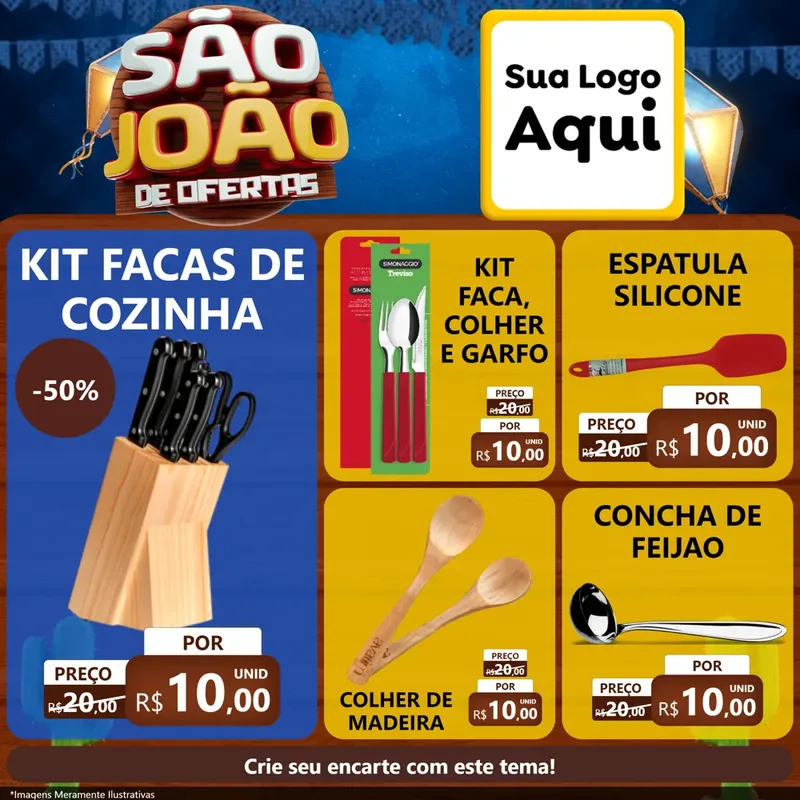 Modelo de Rede Social para Feed Facebook com o tema São João Ofertas Imbatíveis! - Junina para Utilidades Domésticas