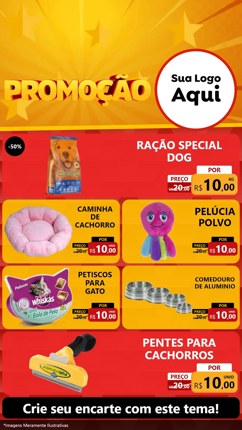 Modelo de TV para TV Vertical com o tema Promoção para Pet Shop