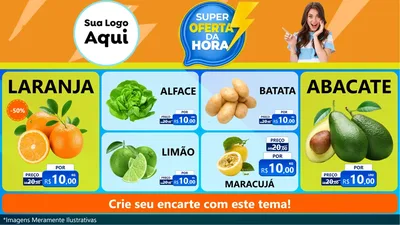 Modelo de TV para TV Horizontal com o tema Super Oferta da Hora para Hortifrúti
