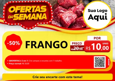 Modelo de Cartaz para Cartaz A4 Horizontal com o tema Ofertas da Semana para Assados