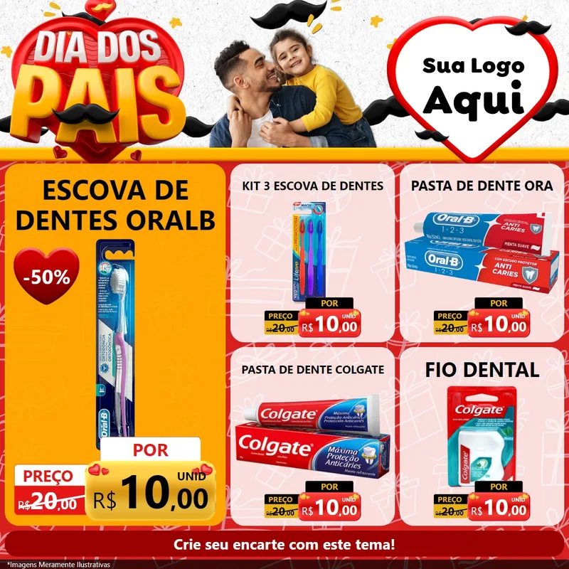 Modelo de Rede Social para Feed Facebook com o tema Dia dos Pais para Higiene Pessoal