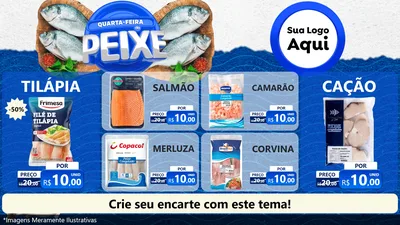 Modelo de TV para TV Horizontal com o tema Quarta-Feira do Peixe para Peixaria