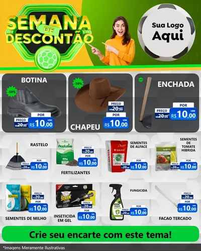 Modelo de Rede Social para Feed Instagram com o tema Semana de Descontão - Copa para Agropecuária