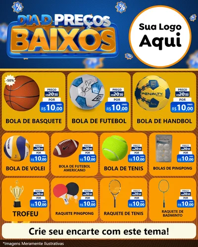 Modelo de Rede Social para Feed Instagram com o tema Dia D Preço Baixo para Artigos Esportivos
