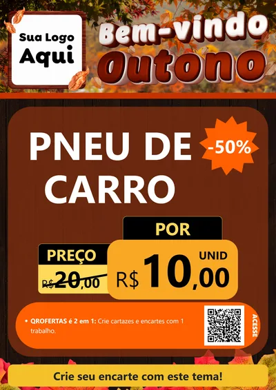 Modelo de Cartaz para Cartaz A4 Vertical com o tema Bem-vindo Outono para Auto peças