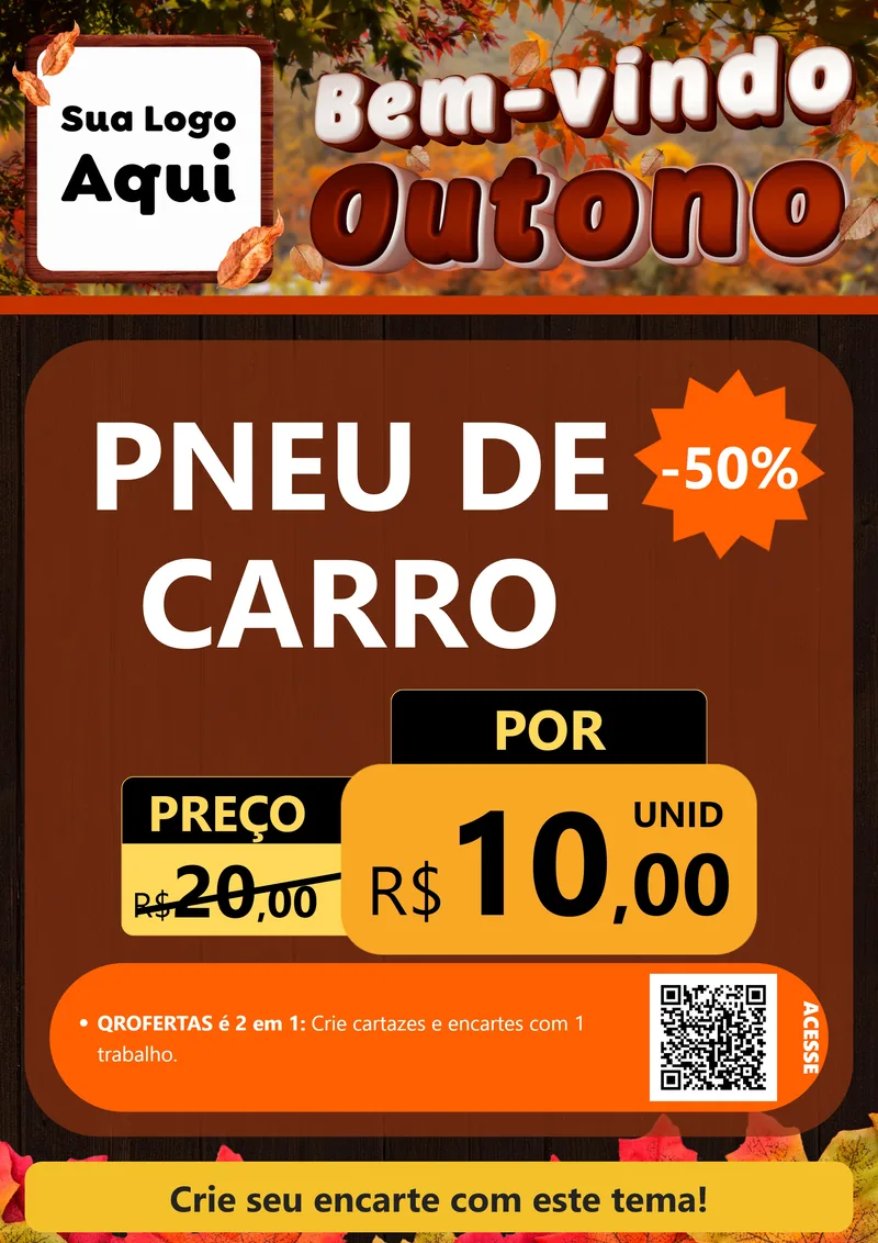 Modelo de Cartaz para Cartaz A4 Vertical com o tema Bem-vindo Outono para Auto peças