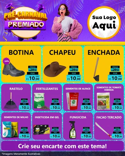 Modelo de Rede Social para Feed Instagram com o tema Pré-Carnaval Premiado para Agropecuária