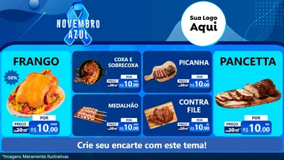 Modelo de TV para TV Horizontal com o tema Novembro Azul para Assados