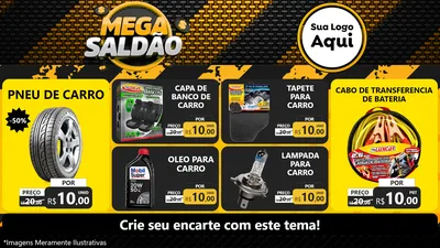 Modelo de TV para TV Horizontal com o tema Mega Saldão para Auto peças