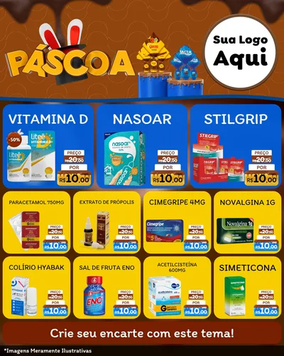 Modelo de Rede Social para Feed Instagram com o tema Páscoa para Farmácia