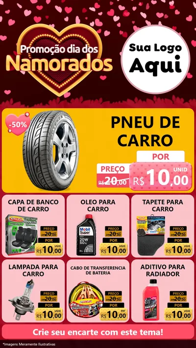 Modelo de Rede Social para Stories com o tema Promoção Dia Dos Namorados para Auto peças