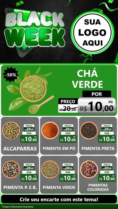 Modelo de Rede Social para Stories com o tema Black Week para Produtos Naturais