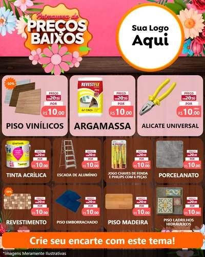 Modelo de Rede Social para Feed Instagram com o tema Primavera de Preços Baixos para Material para Construção