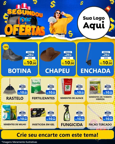 Modelo de Rede Social para Feed Instagram com o tema Segundou de Ofertas para Agropecuária