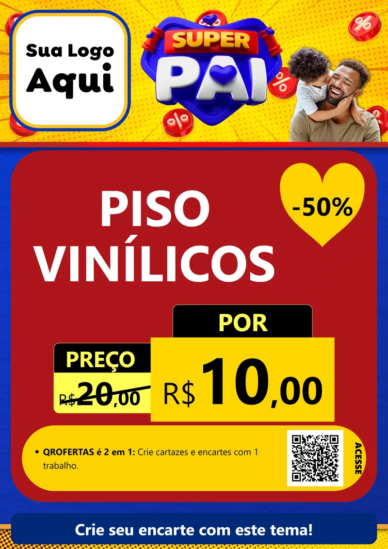 Modelo de Cartaz para Cartaz A4 Vertical com o tema Super Pai para Material para Construção