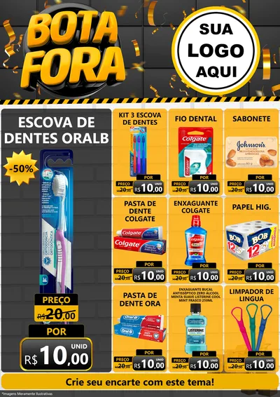 Modelo de Encarte para Encarte A4 Vertical com o tema Bota Fora para Higiene Pessoal