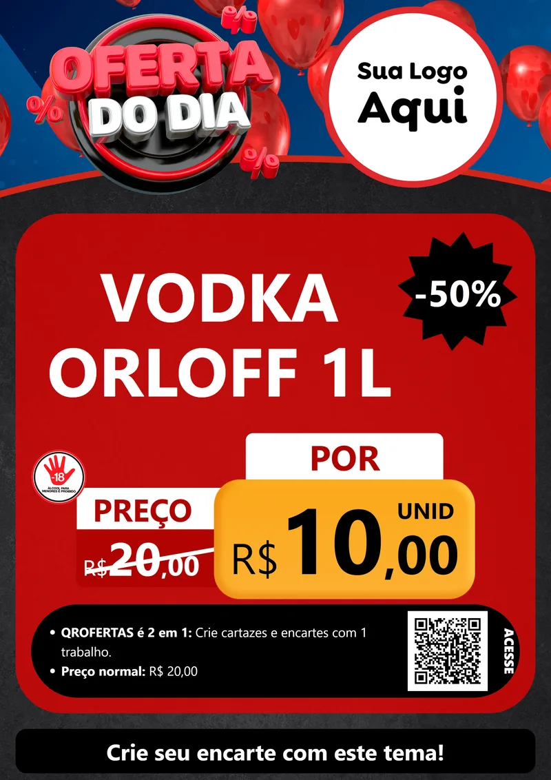 Modelo de Cartaz para Cartaz A4 Vertical com o tema Oferta do Dia para Distribuidora de bebidas