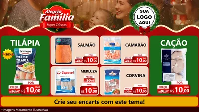 Modelo de TV para TV Horizontal com o tema Alegria Em Família - Super Ofertas para Peixaria